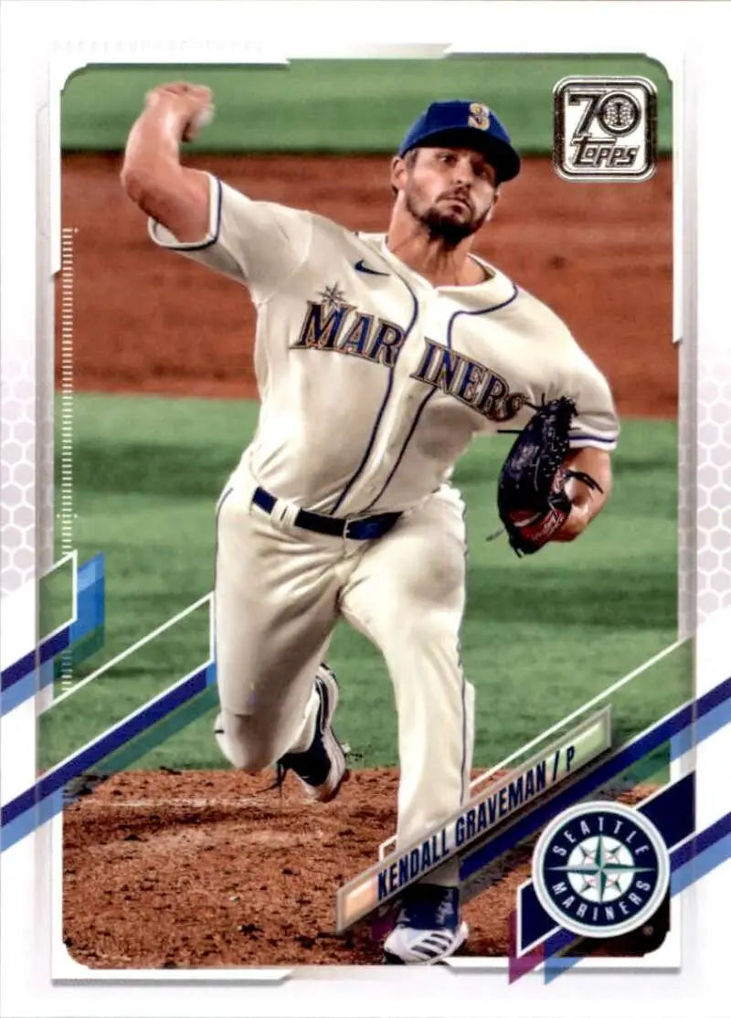 2021 Topps #340 Kendall Graveman NM-MT Seattle Mariners Baseball Card - Baseball Card Single