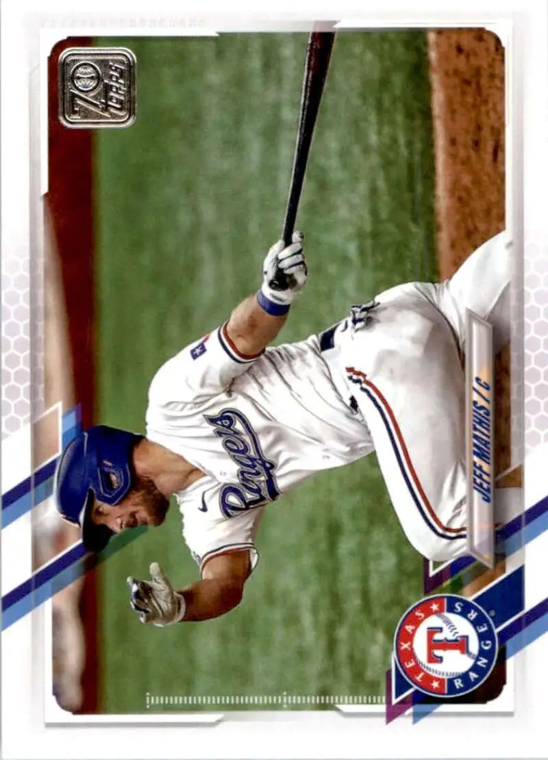 2021 Topps #348 Jeff Mathis NM-MT Texas Rangers Baseball Card - Baseball Card Single