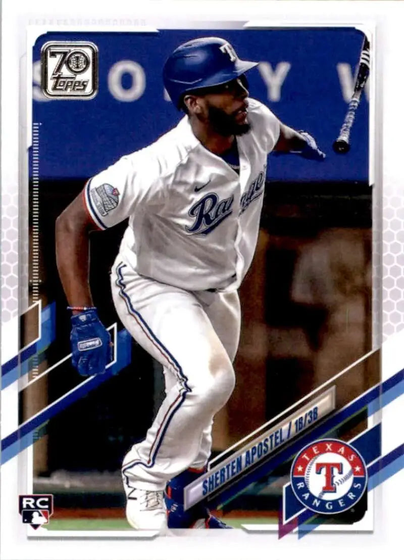 2021 Topps #358 Sherten Apostel NM-MT RC Rookie Texas Rangers Baseball Card - Baseball Card Single