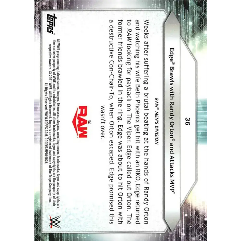 2021 Topps #36 Edge NM-MT Wrestling Card - Other