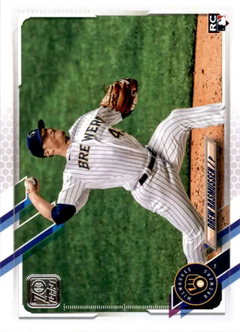 2021 Topps #377 Drew Rasmussen NM-MT RC Rookie Milwaukee Brewers Baseball Card - Baseball Card Single