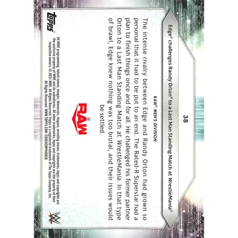 2021 Topps #38 Edge NM-MT Wrestling Card - Other