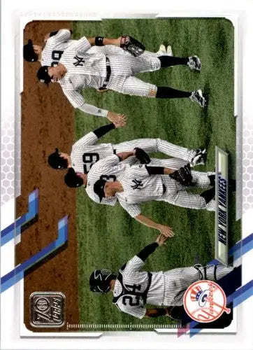 Baseball card featuring 2021 Topps NY Yankees with original gloss NM-MT quality