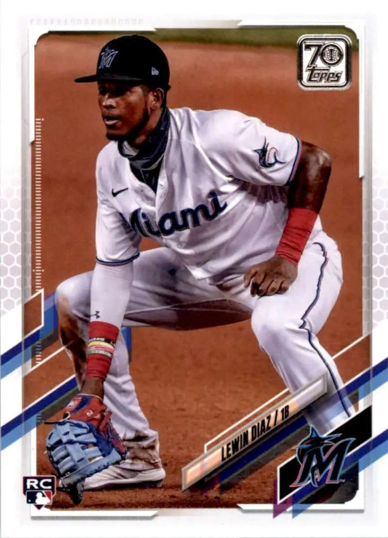2021 Topps #417 Lewin Diaz NM-MT RC Rookie Miami Marlins Baseball Card - Baseball Card Single