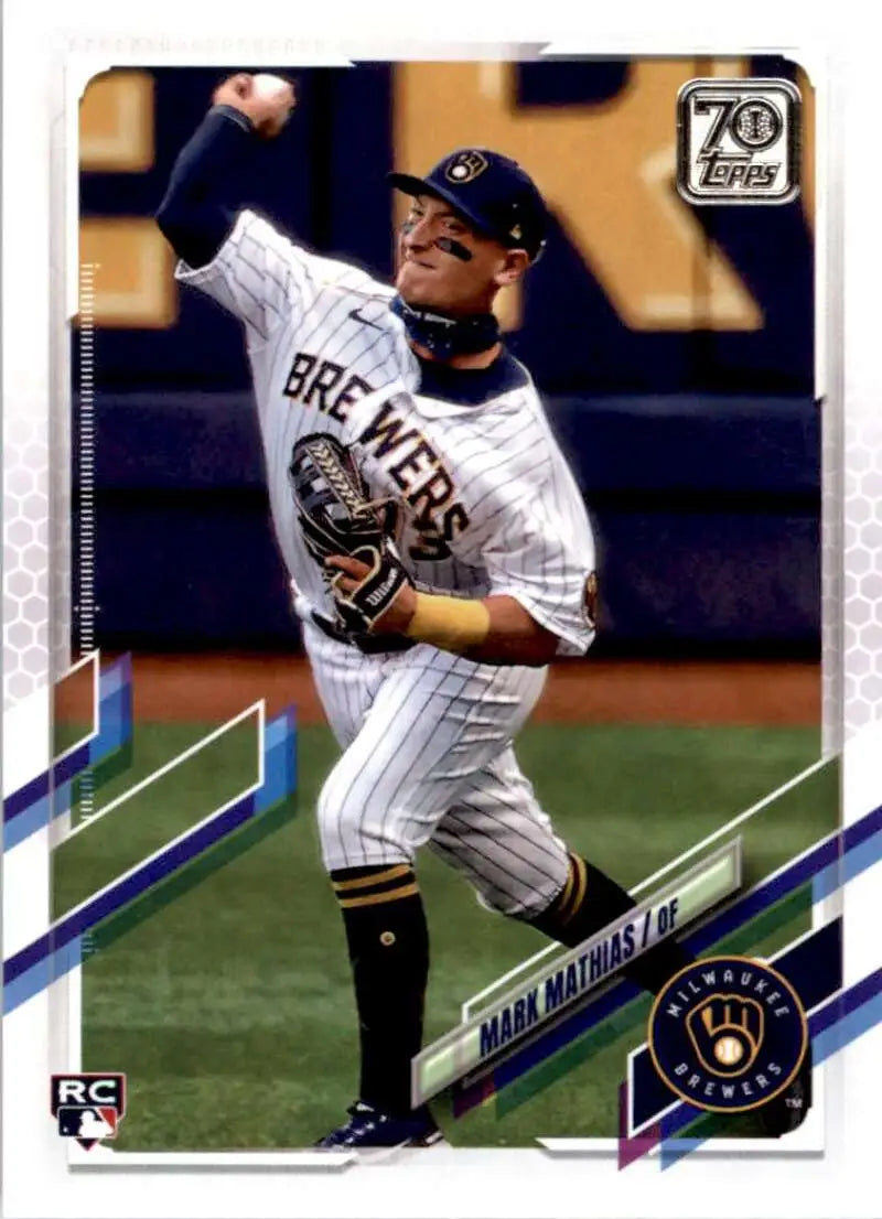 2021 Topps #421 Mark Mathias NM-MT RC Rookie Milwaukee Brewers Baseball Card - Baseball Card Single