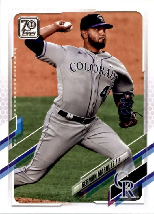 2021 Topps #424 German Marquez NM-MT Colorado Rockies Baseball Card - Baseball Card Single
