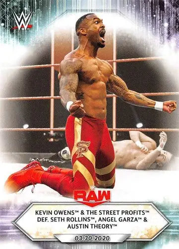 WWE trading card featuring Montez Ford from 2021 Topps #44 Kevin Owens The Street Profits