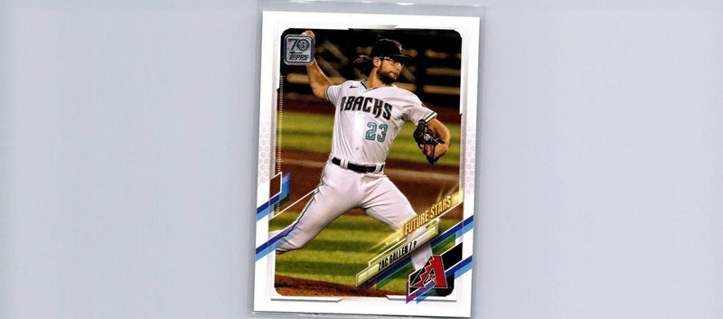 Baseball card featuring Zac Gallen pitching from the 2021 Topps #440 trading cards