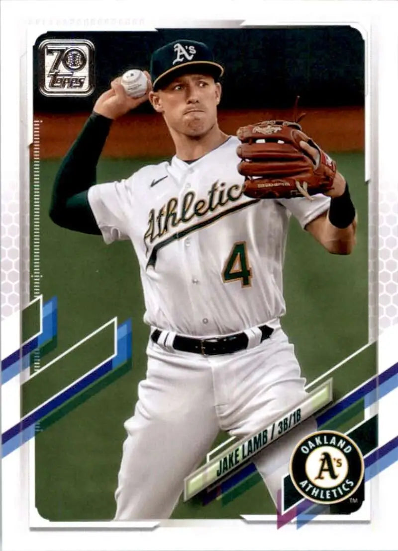 2021 Topps #442 Jake Lamb NM-MT Oakland Athletics Baseball Card - Baseball Card Single