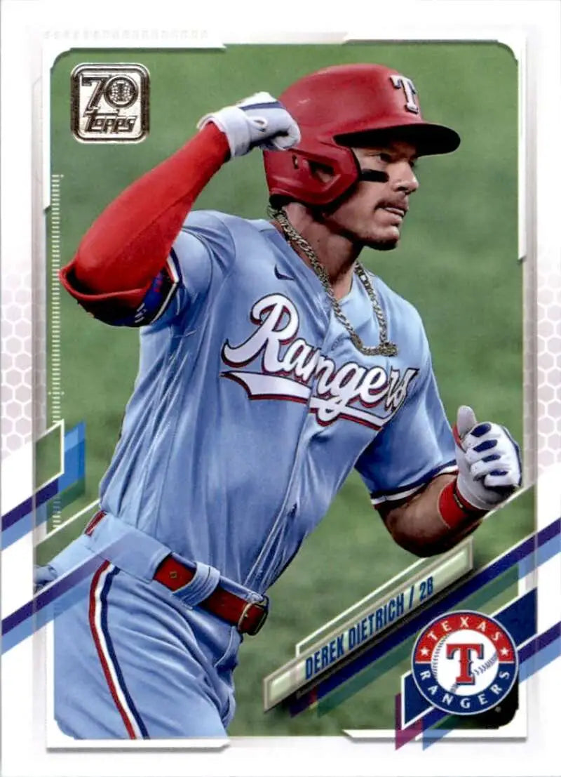 2021 Topps #452 Derek Dietrich NM-MT Texas Rangers Baseball Card - Baseball Card Single