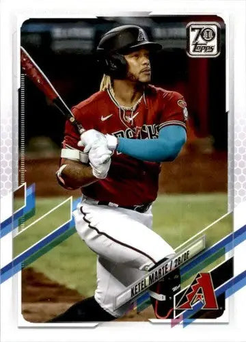 Original gloss Ketel Marte baseball card from 2021 Topps #47 Ketel Marte NM-MT
