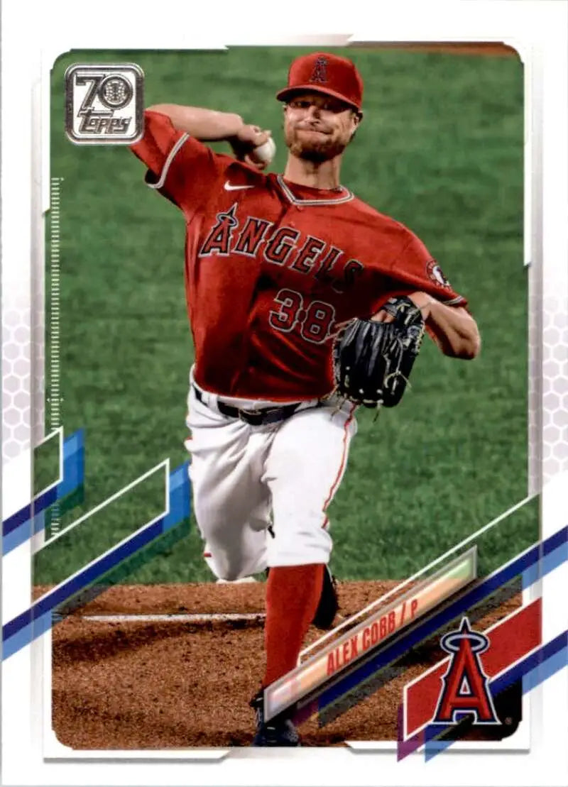 2021 Topps #474 Alex Cobb NM-MT Los Angeles Angels Baseball Card - Baseball Card Single