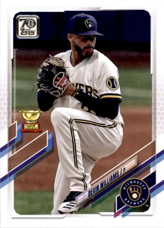 2021 Topps #485 Devin Williams NM-MT Milwaukee Brewers Baseball Card - Baseball Card Single