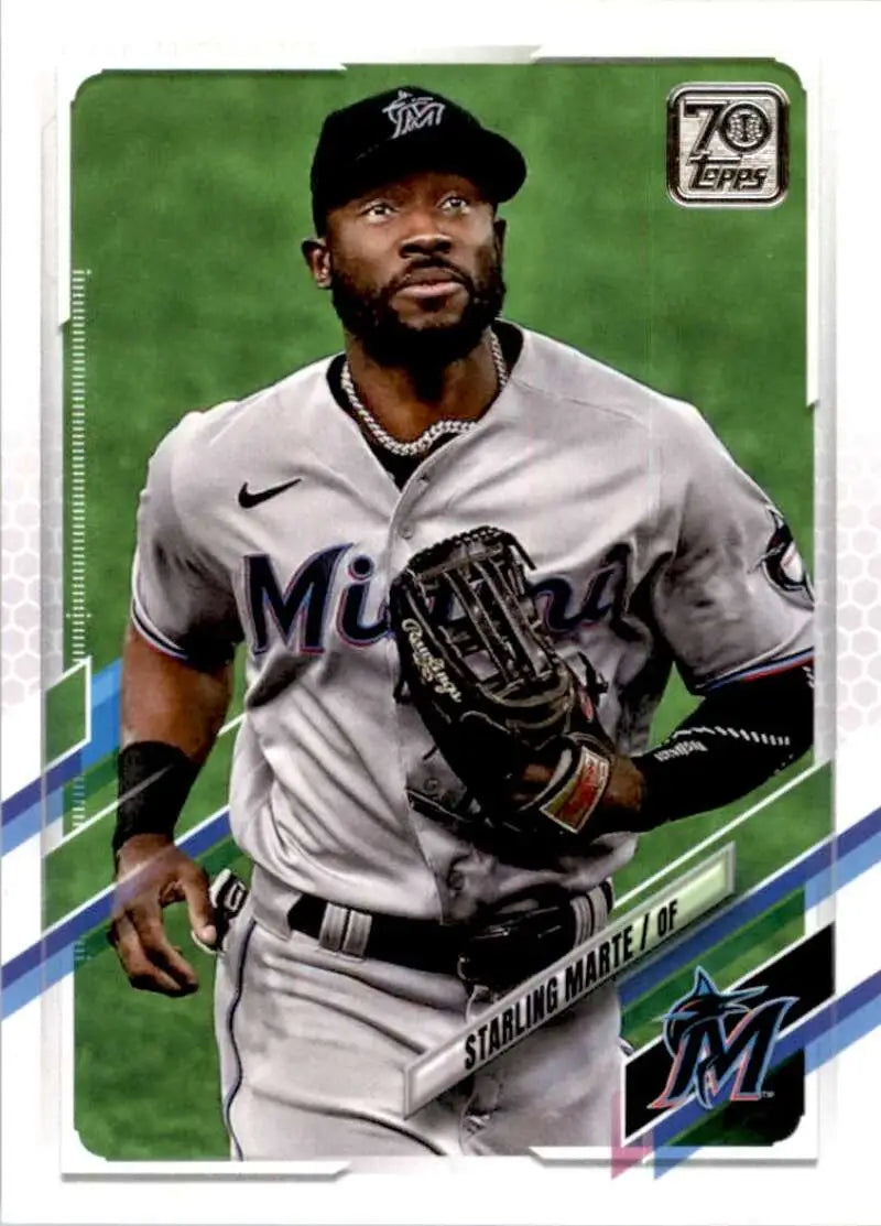 2021 Topps #49 Starling Marte NM-MT Miami Marlins Baseball Card - Baseball Card Single