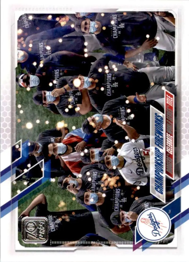 2021 Topps #490 Champion Fireworks NM-MT LA Dodgers Baseball Card - Baseball Card Single