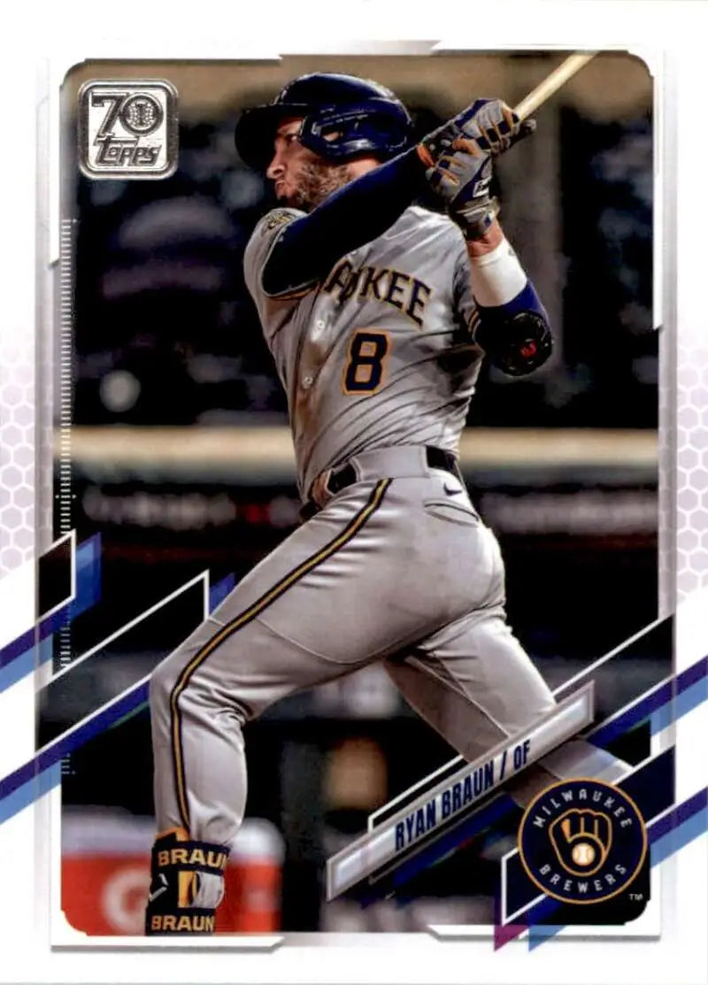 2021 Topps #497 Ryan Braun NM-MT Milwaukee Brewers Baseball Card - Baseball Card Single
