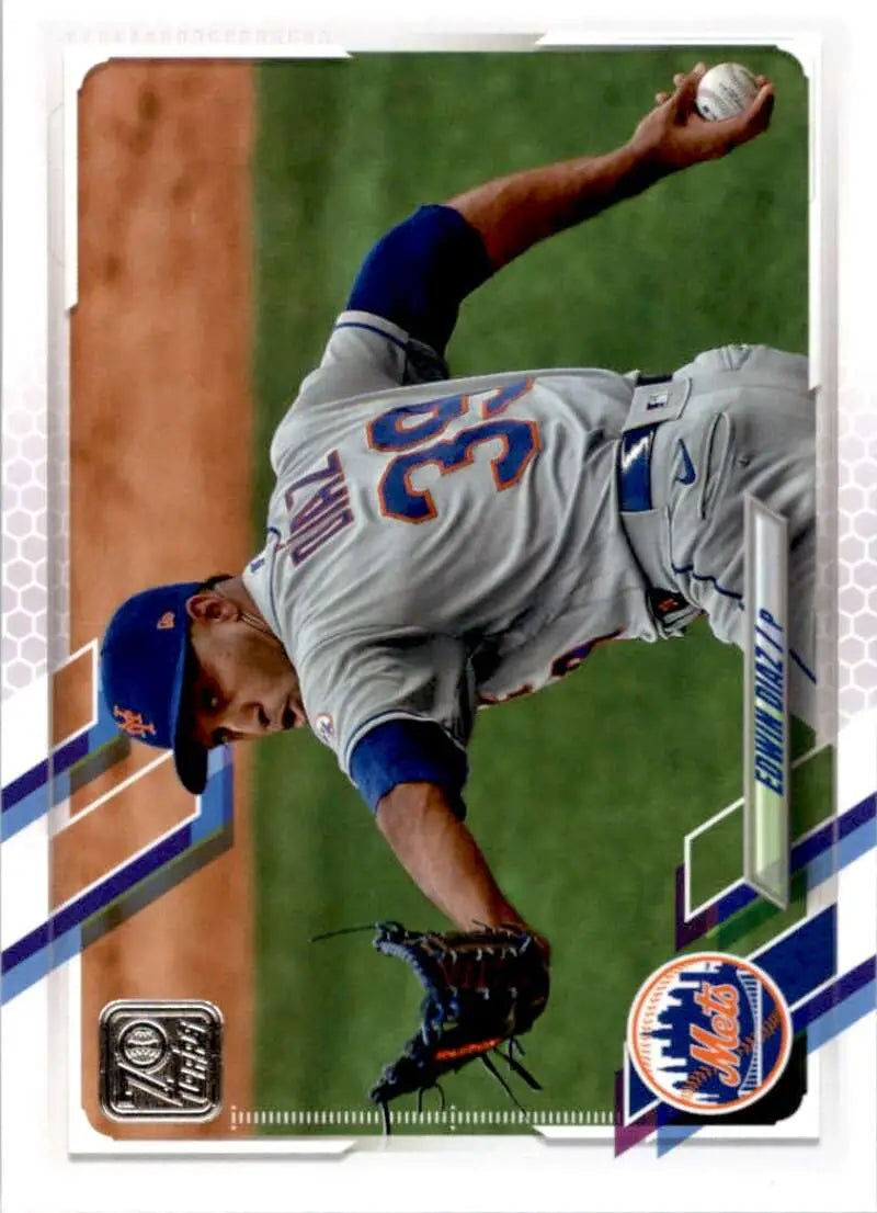 2021 Topps #498 Edwin Diaz NM-MT New York Mets Baseball Card - Baseball Card Single