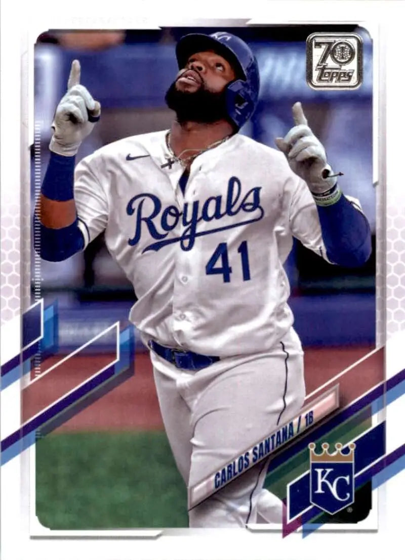 2021 Topps #513 Carlos Santana NM-MT Kansas City Royals Baseball Card - Baseball Card Single