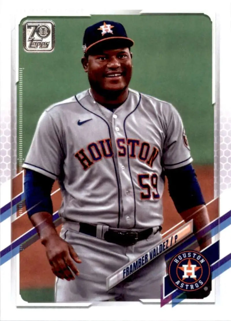 2021 Topps #514 Framber Valdez NM-MT Houston Astros Baseball Card - Baseball Card Single