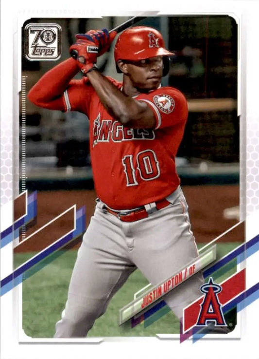 2021 Topps #527 Justin Upton NM-MT Los Angeles Angels Baseball Card - Baseball Card Single
