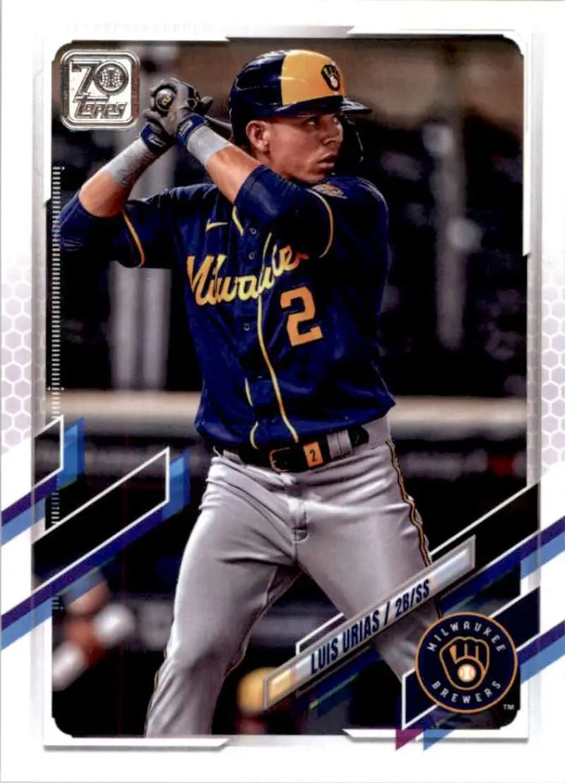 2021 Topps #543 Luis Urias NM-MT Milwaukee Brewers Baseball Card - Baseball Card Single