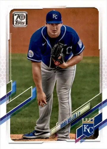 Original gloss Brad Keller baseball card 2021 Topps NM-MT Royals ID 48090