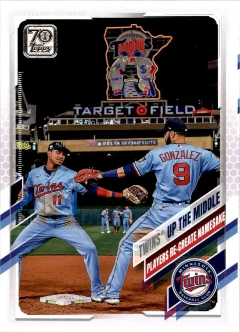 2021 Topps #553 Twins Up The Middle NM-MT Minnesota Twins Baseball Card - Baseball Card Single