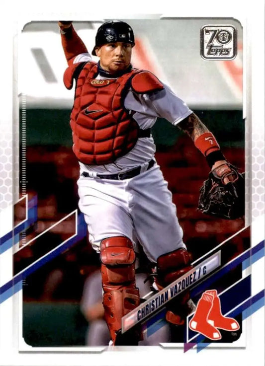 2021 Topps #557 Christian Vazquez NM-MT Boston Red Sox Baseball Card - Baseball Card Single
