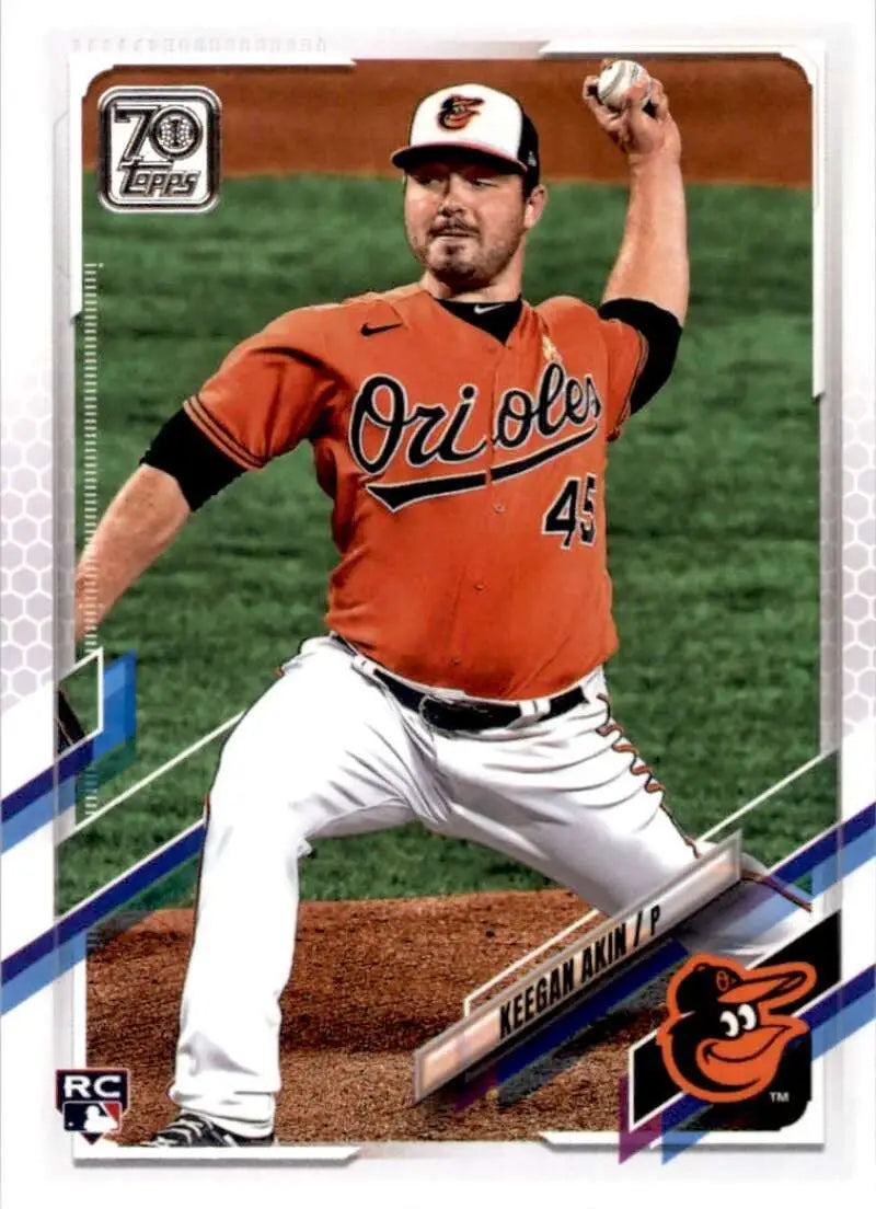 2021 Topps #562 Keegan Akin NM-MT RC Rookie Baltimore Orioles Baseball Card - Baseball Card Single