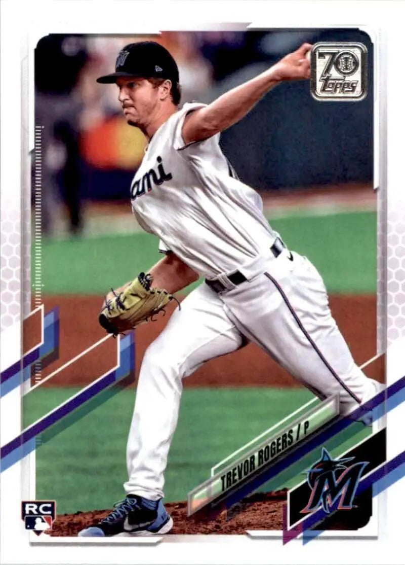2021 Topps #563 Trevor Rogers NM-MT RC Rookie Miami Marlins Baseball Card - Baseball Card Single