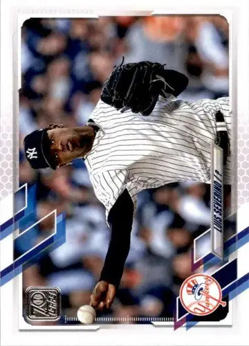 Original gloss baseball card featuring Luis Severino from 2021 Topps Yankees