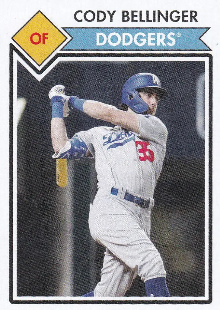 Cody Bellinger mid-swing on 2021 TOPPS Montgomery Club Set Dodgers baseball card