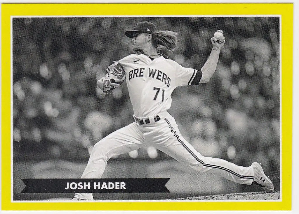 Baseball pitcher Josh Hader mid-throw in Milwaukee Brewers uniform from Montgomery Club set