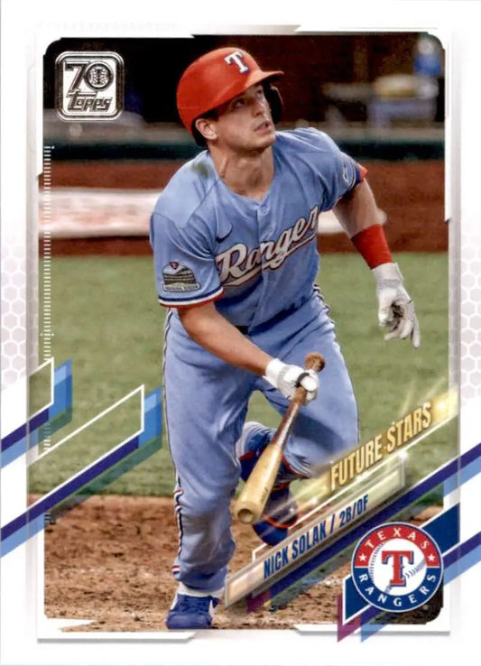 2021 Topps #583 Nick Solak NM-MT Texas Rangers Baseball Card - Baseball Card Single