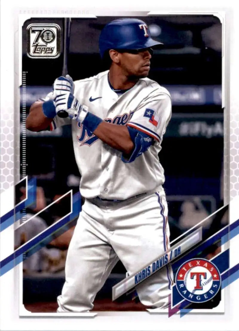 2021 Topps #584 Khris Davis NM-MT Texas Rangers Baseball Card - Baseball Card Single