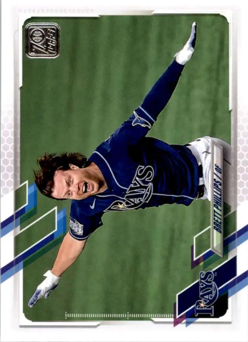 2021 Topps #586 Brett Phillips NM-MT Tampa Bay Rays Baseball Card - Baseball Card Single