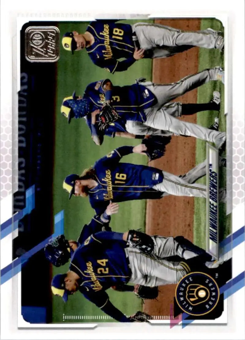 2021 Topps #59 Milwaukee Brewers NM-MT Baseball Card - Baseball Card Single