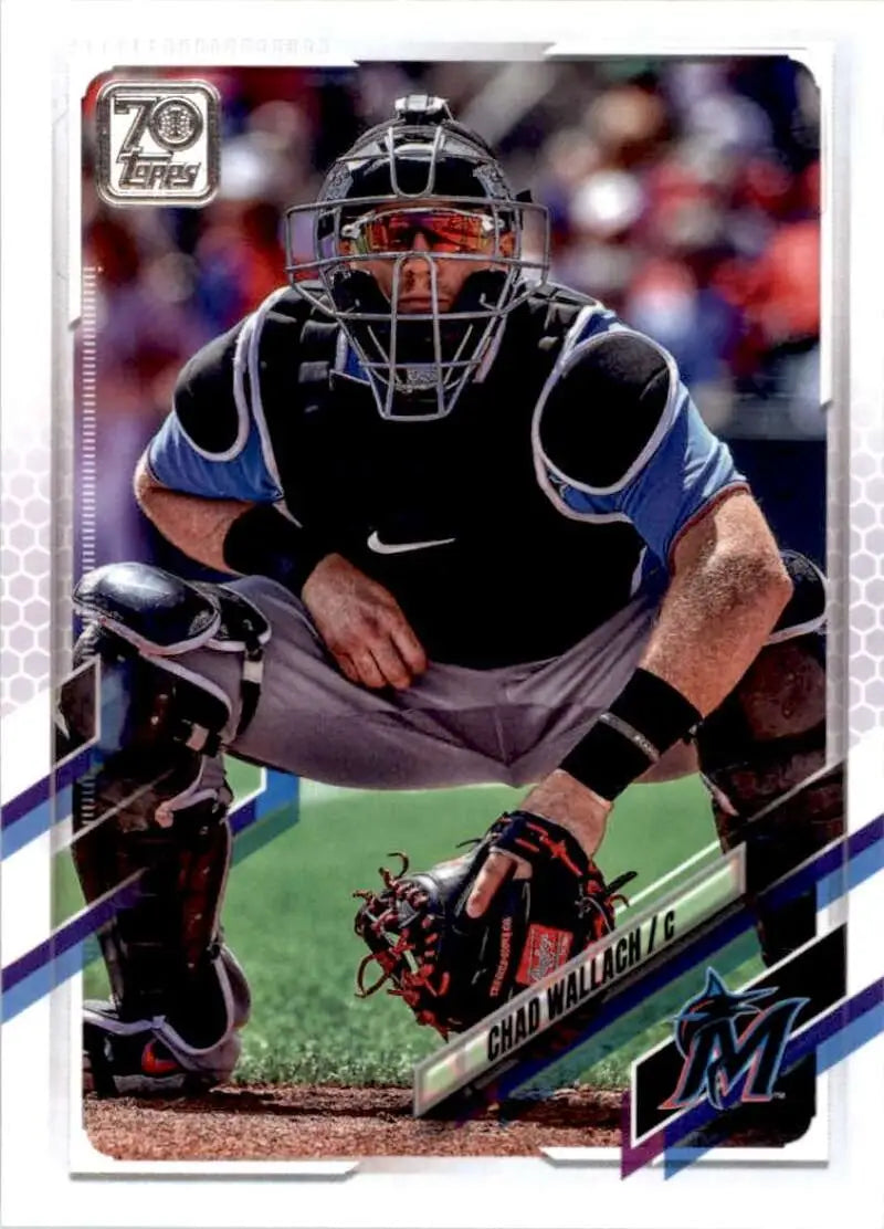 2021 Topps #593 Chad Wallach NM-MT Miami Marlins Baseball Card - Baseball Card Single