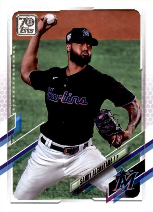 2021 Topps #594 Sandy Alcantara NM-MT Miami Marlins Baseball Card - Baseball Card Single