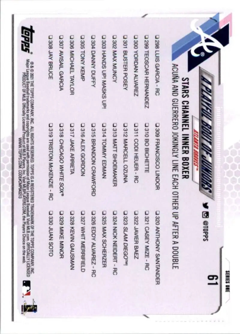 2021 Topps #61 A Playful Bout of Juniors NM-MT Toronto Blue Jays Baseball Card - Baseball Card Single