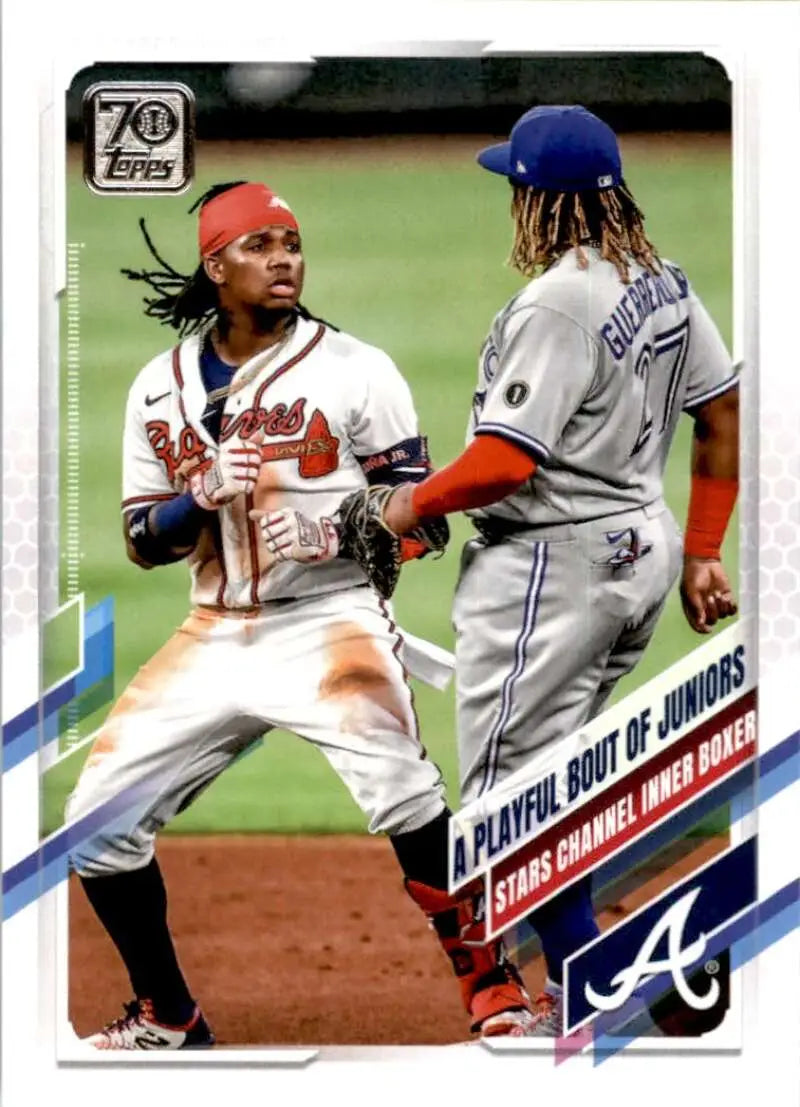 2021 Topps #61 A Playful Bout of Juniors NM-MT Toronto Blue Jays Baseball Card - Baseball Card Single