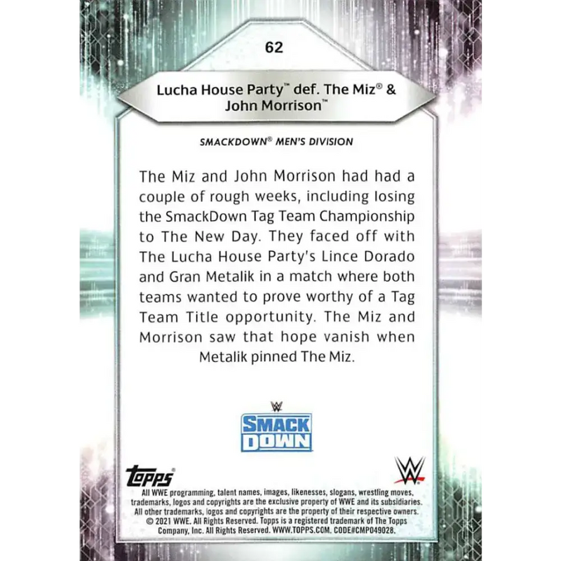 2021 Topps #62 Lucha House Party NM-MT Wrestling Card - Other