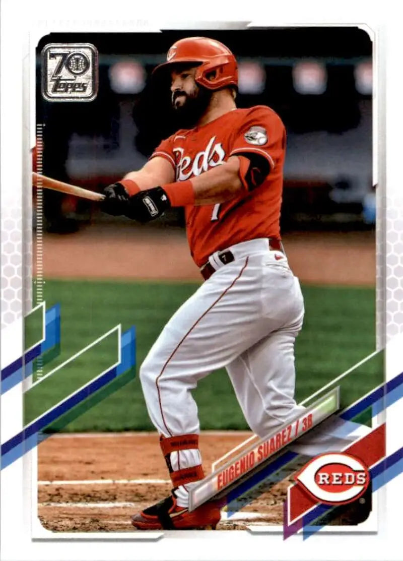 2021 Topps #627 Eugenio Suarez NM-MT Cincinnati Reds Baseball Card - Baseball Card Single