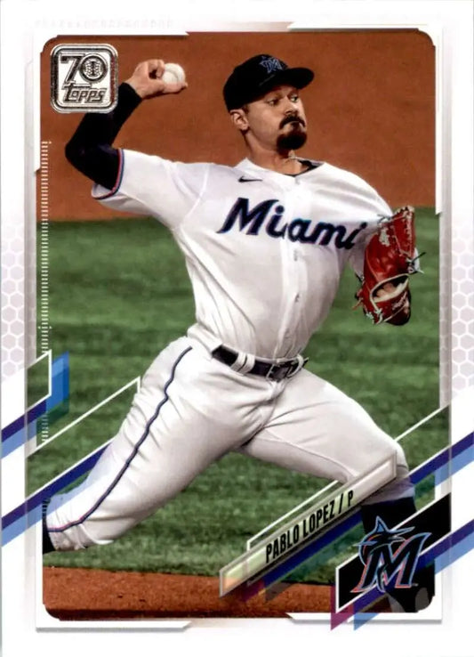 2021 Topps #634 Pablo Lopez NM-MT Miami Marlins Baseball Card - Baseball Card Single