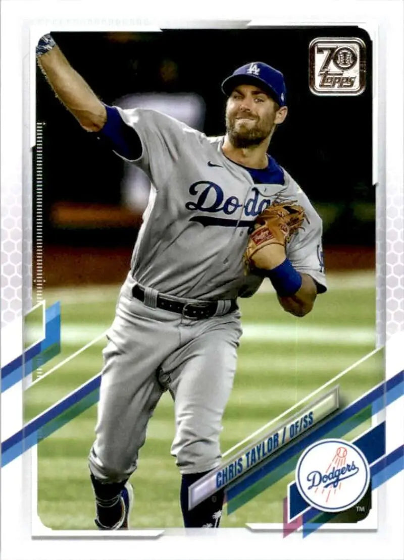 2021 Topps #64 Chris Taylor NM-MT Los Angeles Dodgers Baseball Card - Baseball Card Single