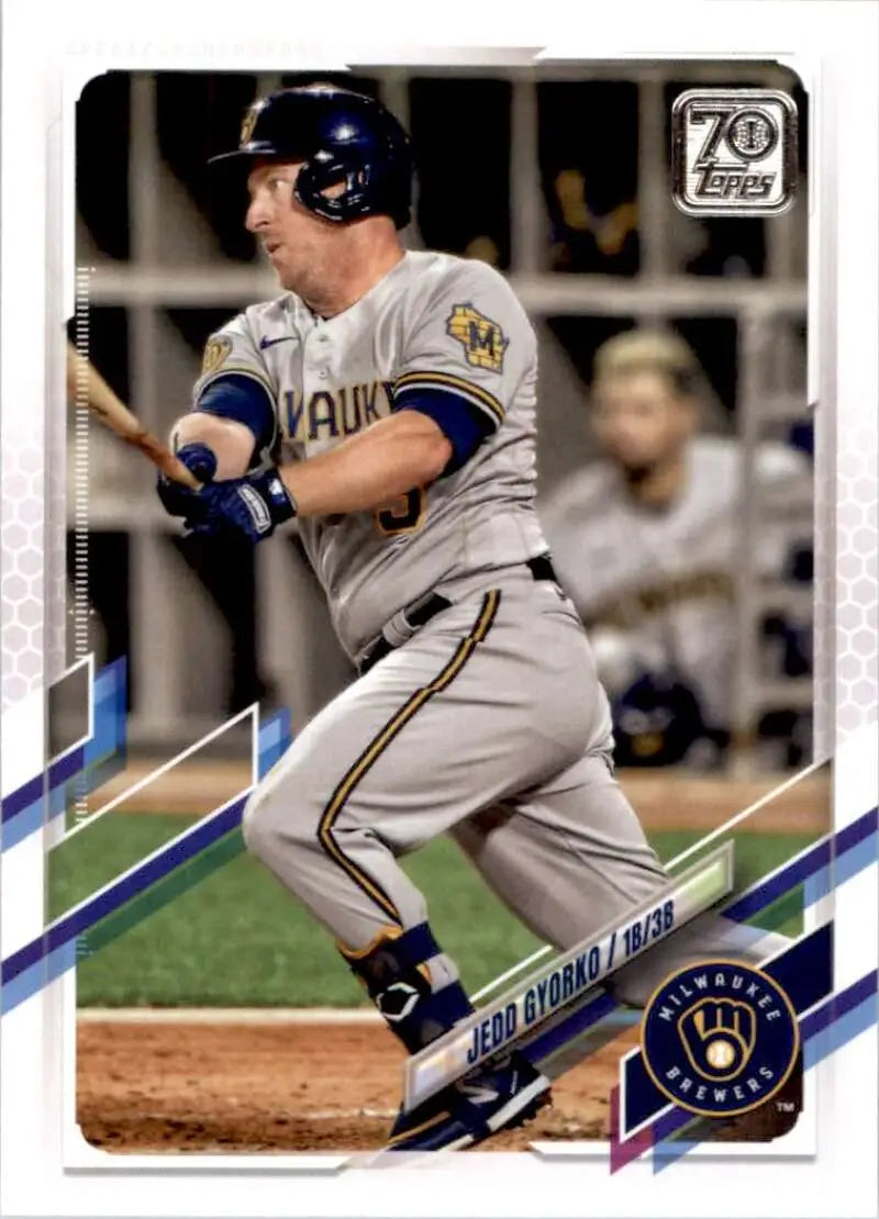 2021 Topps #645 Jedd Gyorko NM-MT Milwaukee Brewers Baseball Card - Baseball Card Single