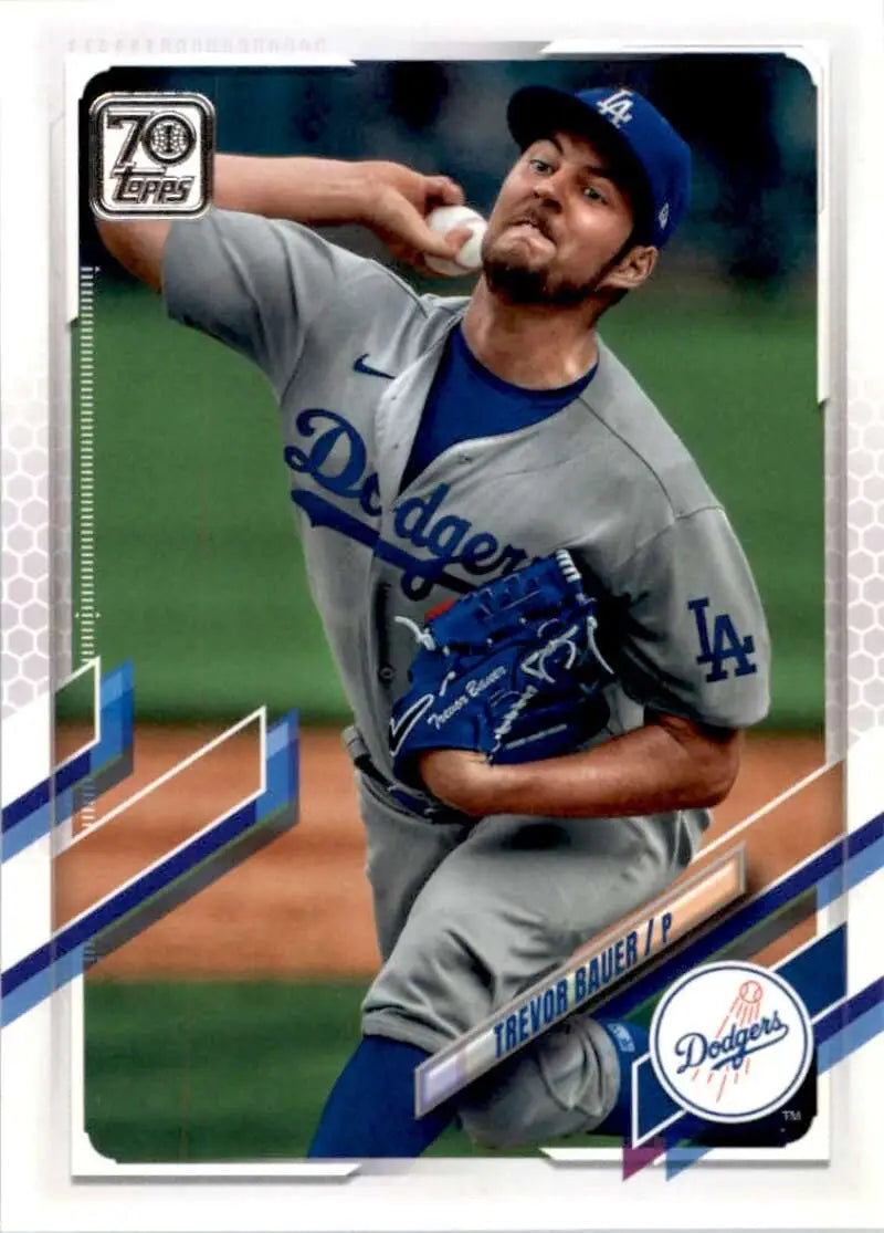 2021 Topps #650 Trevor Bauer NM-MT Los Angeles Dodgers Baseball Card - Baseball Card Single