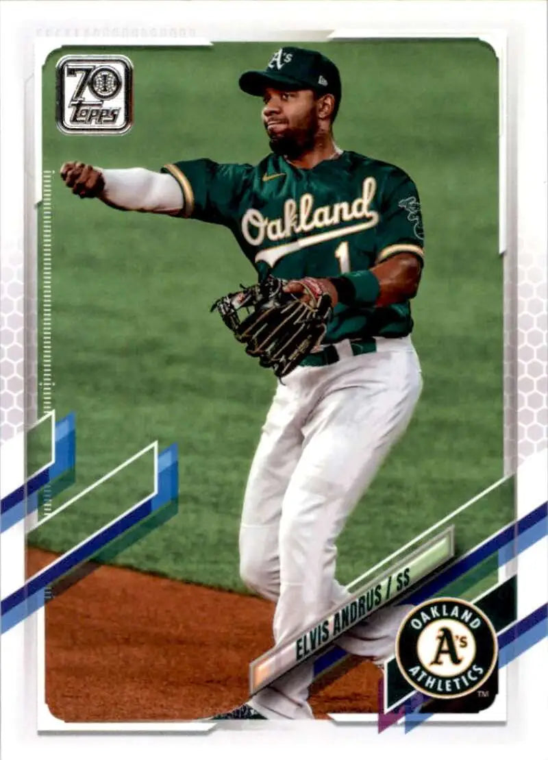 2021 Topps #651 Elvis Andrus NM-MT Oakland Athletics Baseball Card - Baseball Card Single