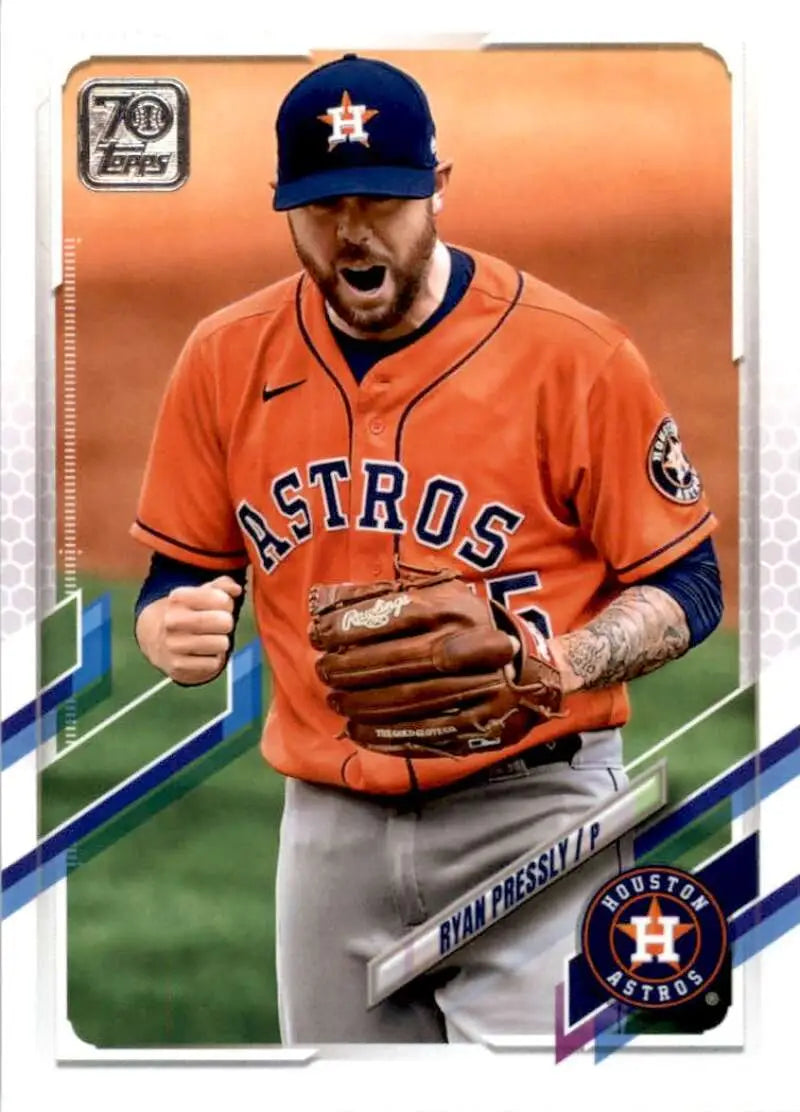 2021 Topps #652 Ryan Pressly NM-MT Houston Astros Baseball Card - Baseball Card Single