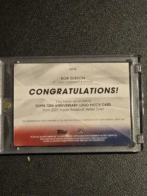 2021 Topps #70LP-BG Bob Gibson 70th Anniversary Logo Patch (Series 1) - Baseball Card Single